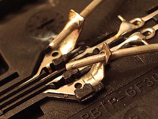 Lötstelle im Telefonhörer