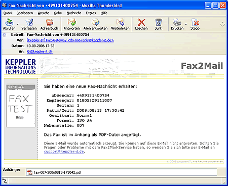 Fax2Mail-Screenshot